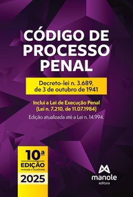 Código de Processo Penal Atualizado - Decreto-Lei 3.689/41 | Edição de Bolso Manole - imagem 1