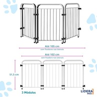Cercado Grade Dobrável para Pets - Modular 3/5/7 Módulos, 50cm, Ideal para Cães, Gatos e Coelhos - imagem 3