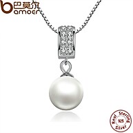 Colar Bamoer 925 com Pérola Artificial – Elegância Acessível - imagem 1