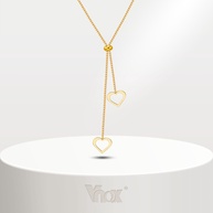 Colar Coração Oco Vnox: Elegância em Aço Inox - imagem 1