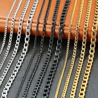 Colar Cubano VNOX: Aço Inox Ouro/Preto - imagem 1