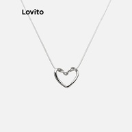 Colar de Coração Prateado Lovito: Elegância Casual - imagem 1