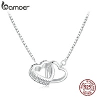 Colar de Corações Bamoer S925: Amor Que Se Completa - imagem 1