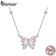 Colar de Prata Borboleta Bamoer 925: Elegância Ajustável - imagem 1