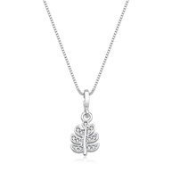 Colar de Prata Folha com Zircônia: Elegância 925 - imagem 1