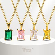 Colar Zircônia Verde: Elegância em Ouro 14K - imagem 1