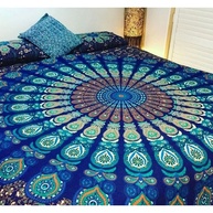 Colcha Mandala Azul Gigante: Conforto e Estilo! - imagem 1
