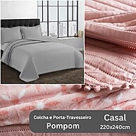 Colcha Pompom Casal 220x240cm Camesa – Conforto e Estilo - imagem 1