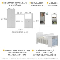 Quarto Infantil Completo: Berço, Cômoda e Colchão - imagem 2