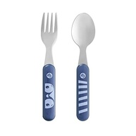 Kit Talheres Aço Inox Hot & Cold Azul Peacook - Seguro e Ergonômico para Bebês - imagem 3