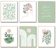 Pôsteres de Arte Verde Sálvia para Decoração de Quarto - Coleção Moderna com Estilo Matisse e Abstrato - imagem 1
