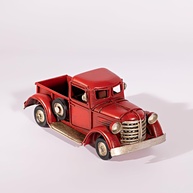 Miniatura de Caminhonete Metálica Vermelha Retrô 20x5x7 cm - Coleção e Decoração - imagem 1