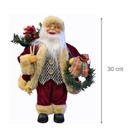 Papai Noel 30cm Colete Tweed Enfeite Natalino Premium com Guirlanda - imagem 4