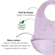 Babador de Silicone Infantil Ajustável Pippo - BPA Free, à Prova d'Água com Bolso Coletor - imagem 5