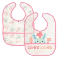 Kit 2 Babadores com Coletor de Migalhas Easy Clean Rosa - Multikids Baby - imagem 1