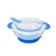 Tigela Infantil com Tampa e Colher Azul - Segura, Higiênica e com Ventosa Antiderrapante - imagem 2