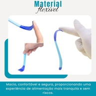 Jogo Colher e Garfo Infantil Termossensível Azul - Talheres de Silicone que Mudam de Cor com a Temperatura - imagem 5
