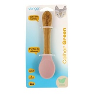 Colher de Bambu e Silicone Rosa para Bebês – Segura, Ecológica e Antimicrobiana - imagem 3