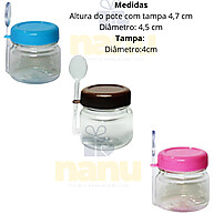 Potes de Papinha 40ml: 50 Unidades com Colher! - imagem 1