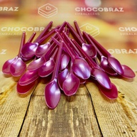 Colher de Sobremesa Rosa Perolado: Elegância para sua Festa! - imagem 1