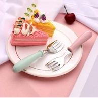 Kit Talheres Infantil Papinha em Aço Inox com Estojo - Colher e Garfo Ergonômicos para Bebês - imagem 2