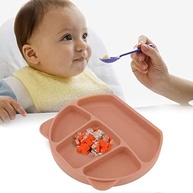 Prato Dividido para Bebê em Silicone com Garfo e Colher - 3 Compartimentos Seguro e Prático - imagem 3
