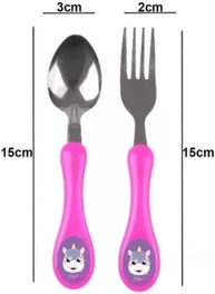 Kit Talher Infantil Unicórnio - Colher e Garfo Ergonômicos para Crianças - imagem 3