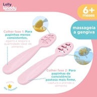 Lolly Kit Colher Treinamento Dippy Rosa - Massagem Gengival e Introdução Alimentar - imagem 3
