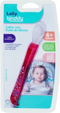 Lolly Colher com Ponta de Silicone Oceano Rosa - Segura, Macia e Livre de BPA para Bebês a Partir de 4 Meses - imagem 4
