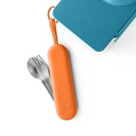 Omie Conjunto de Utensílios de Viagem OmieBox | Garfo e Colher em Aço Inoxidável com Estojo Portátil (Laranja) - imagem 2
