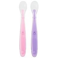 Kit Colher de Silicone BUBA para Bebês - 2 Peças Rosa/Lilás | Segura, Macia e Ideal para Introdução Alimentar - imagem 2