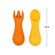 Kit Colher e Garfo de Silicone para Treinamento Infantil Leão Marcus & Marcus - Seguro, Ergonômico e Livre de BPA - imagem 4