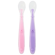 Kit Colher de Silicone BUBA para Bebês - 2 Peças Rosa/Lilás | Segura, Macia e Ideal para Introdução Alimentar - imagem 1
