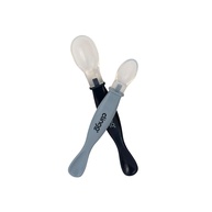 Colheres de Silicone com Ponta Dupla Azul Marinho – Práticas e Seguras para Bebês (2 Unidades) - imagem 1