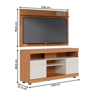 Rack com Painel TV 55" Freijo/Off White - Colibri - imagem 2