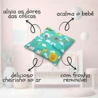 Bolsa de Semente para Cólicas de Bebê Estampa Safari Azul Tiffany - Alívio Natural e Perfumação Suave - imagem 3