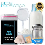 Kit Kefir De Leite + Vidro 250ml + Tampa Voal + Peneira Colônia Viva Pronta Com Manual Completo - imagem 2