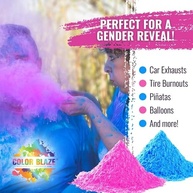 Color Blaze Pó de cor revelador de gênero para bebês - 6,8 kg de pó azul e 6,8 kg de cor rosa - Para menino ou menina - Use em Burnout, escape, sessão de fotos e festa - Pacote com 3 sacos de 2,3 kg - imagem 4