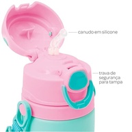 Garrafinha de Alumínio Infantil com Canudo - Buba Animal Fun Girafa Colorida - imagem 5