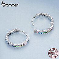 Brincos de Prata Bamoer: Elegância Colorida - imagem 2