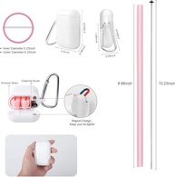 Canudos Dobráveis de Silicone Reutilizáveis - 21 Unidades Coloridas com Estojo Portátil Seguro para Crianças - imagem 4