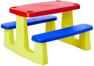Mesa Picnic Infantil Tramontina - Conjunto Colorido com Tampo, Assentos e Base Montável - imagem 1