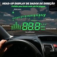 HUD Display Colorido: Velocímetro no Parabrisa com Alertas Inteligentes - imagem 3