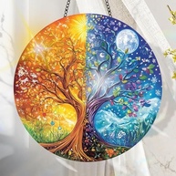 Suncatcher Acrílico Colorido com Design de Vitral - Decoração de Janela e Artesania de Parede - imagem 2