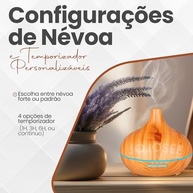 Difusor de Aromas Grande 500ml Ultra Sônico com Timer e LED Colorido - Ideal para Ambientes Relaxantes - imagem 4
