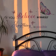 Adesivos de Parede Inspiradores 'Acredite em Si Mesma' - Decalques Coloridos com Frases Motivacionais para Quarto e Escritório - imagem 3
