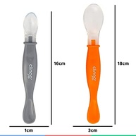 Colher Silicone Ponta Dupla Colors Laranja - 2 Unidades | Segura e Ergonômica para Bebês - imagem 3