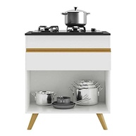Balcão de Cozinha para Cooktop 70 cm com 1 Porta e 1 Gaveta Veneza Gw Multimóveis Branco – Design Moderno e Funcionalidade - imagem 4