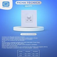 QV371 Interruptor Para Ventilador De Teto Com Dimmer e Controle Giratório - 1 Lâmpada - imagem 4