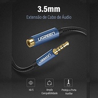 Cabo Extensor Ugreen 3.5mm Macho para Fêmea 1 Metro: Amplie seu Som com Qualidade! - imagem 3